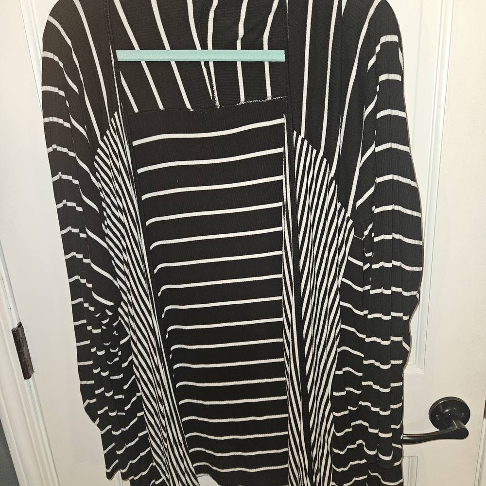 Lane Bryant Black and White Striped Garment